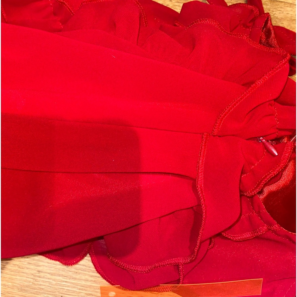 Red Ruffled Maxi Dress - Picture 7 of 7